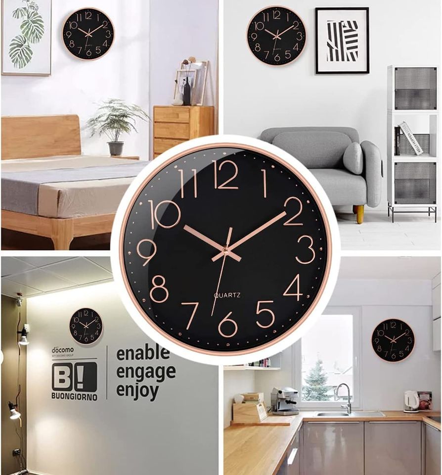 12" Wall Clock Silent & Large Wall Clocks FREE SHIPPING