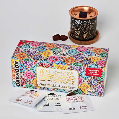 Incense Variety Box (20 Pieces) & Rainbow Exotic Bakhoor Burner - Gift Set