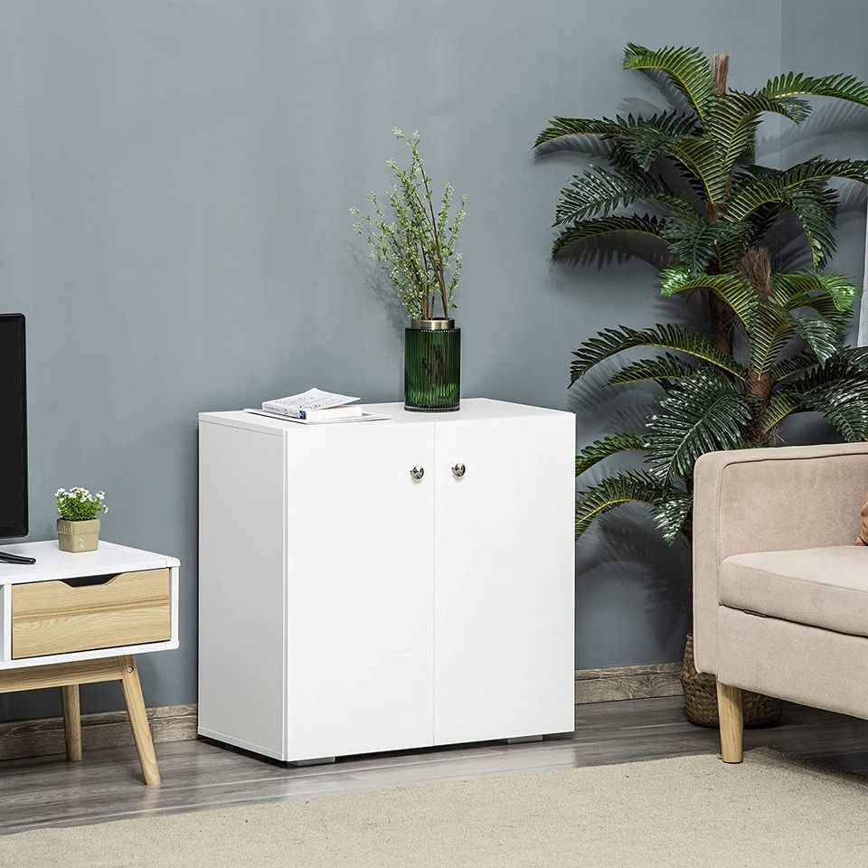 NEW! Storage Cabinet w/Two Shelves Wooden Sideboard Freestanding FREE SHIPPING