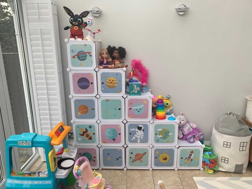 15-Cube Children’s Storage Unit Interlocking Organiser Cabinet for Kids FREE SHIPPING