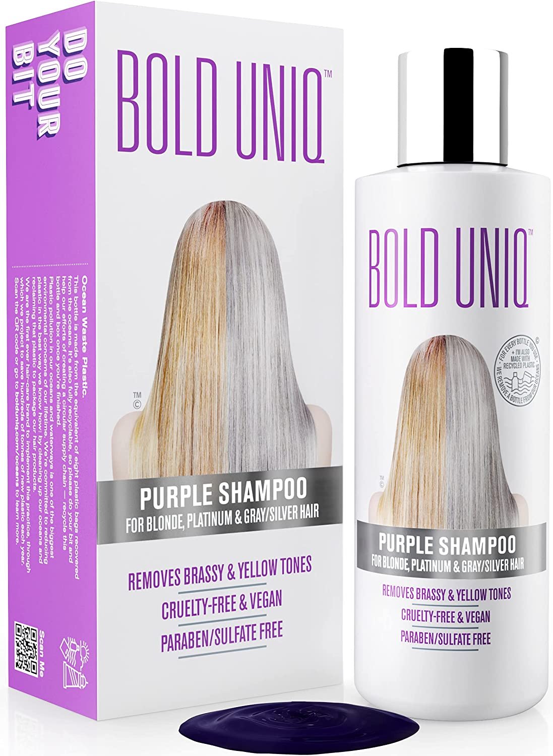 Purple Shampoo for Blonde Hair - Toning Shampoo for Blonde, Platinum, Bleached, Grey