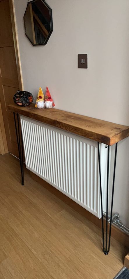NEW! Rustic Chunky Console Table 20cm deep Handcrafted Home Side Table Wooden Table with Hairpin Legs