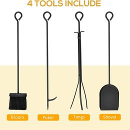 NEW! Steel Firewood Log Holder Indoor Outdoor Firewood Rack Fireplace with 4 Tools Hooks Scrolls