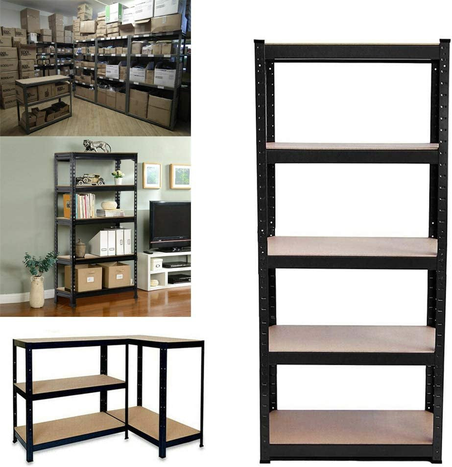 5 Tier Garage Shelving Unit Metal Storage Shelves Boltless Heavy Duty
