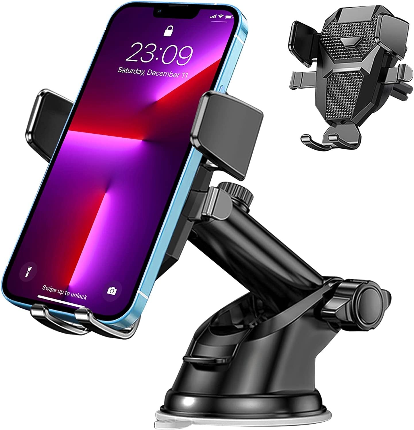 4 in 1 Universal Car Phone Mount Cradle Super Stable for Car Dashboard/Windscreen/Air Vent