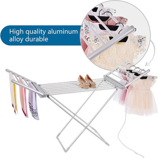 Electric heated folding clothes dryer airier Rack w/ cover, 230w Energy-Efficient 18 rails