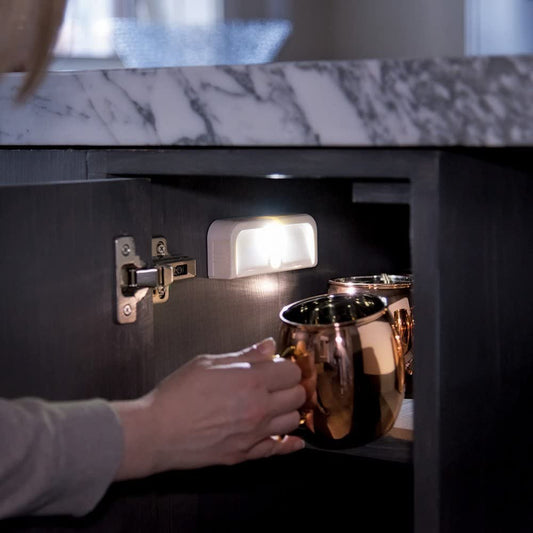 Wireless Battery-Powered Motion-Sensing Mini Stick LED Nightlights, 2-pack, White