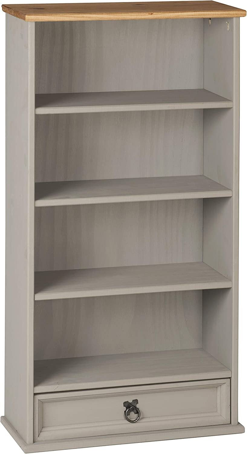 Corona Grey 1 Drawer Bookcase DVD/CD Rack