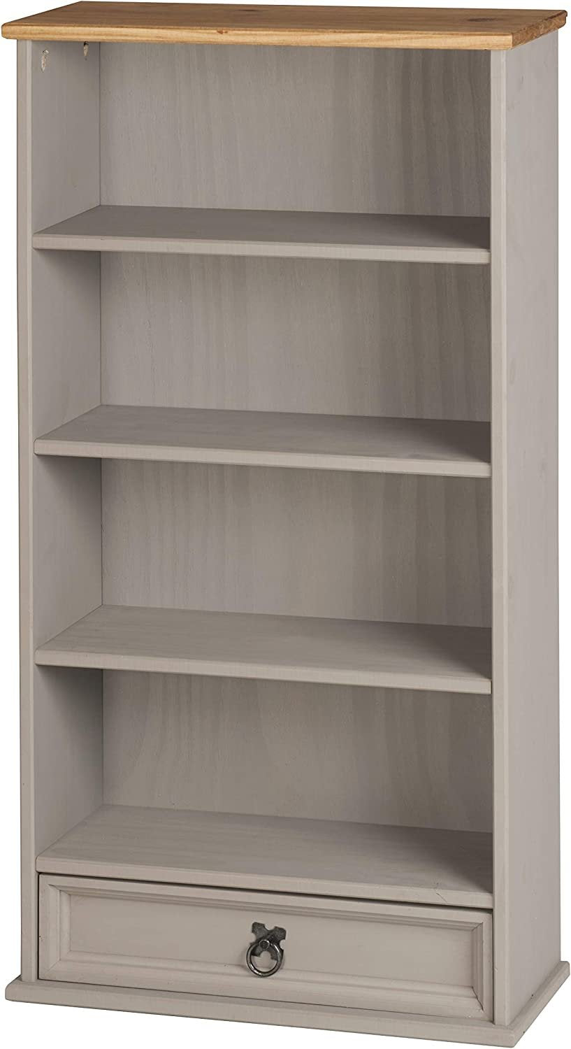 Corona Grey 1 Drawer Bookcase DVD/CD Rack