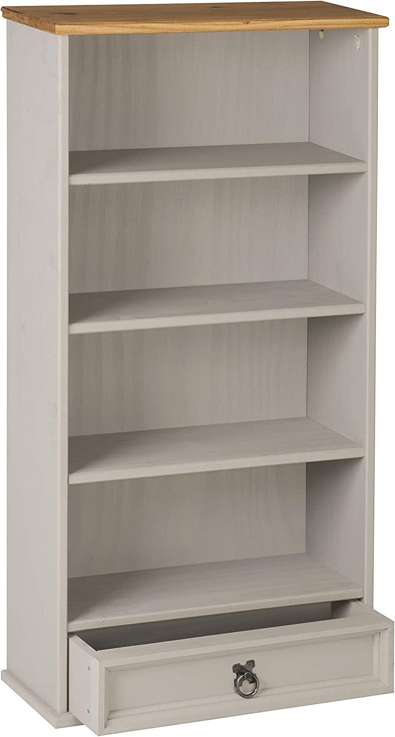 Corona Grey 1 Drawer Bookcase DVD/CD Rack