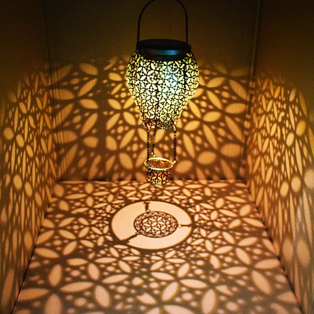 Solar Hot Air Balloon Lights Garden Ornaments Outdoor