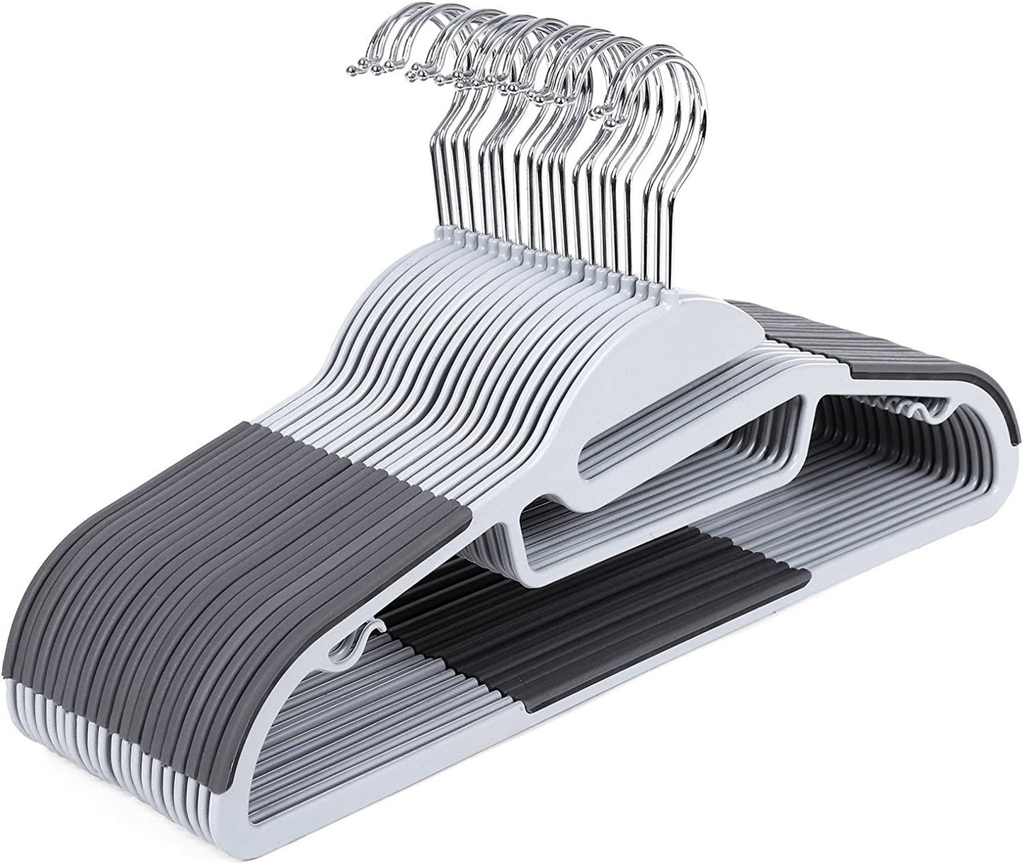20 Pack Coat Hangers, S-Shaped Opening, Non-Slip