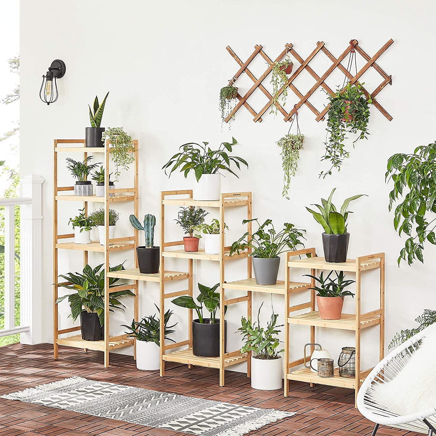 Bamboo Bathroom Shelf, Kitchen Shelving, Bookcase, 4 Shelves, Natural