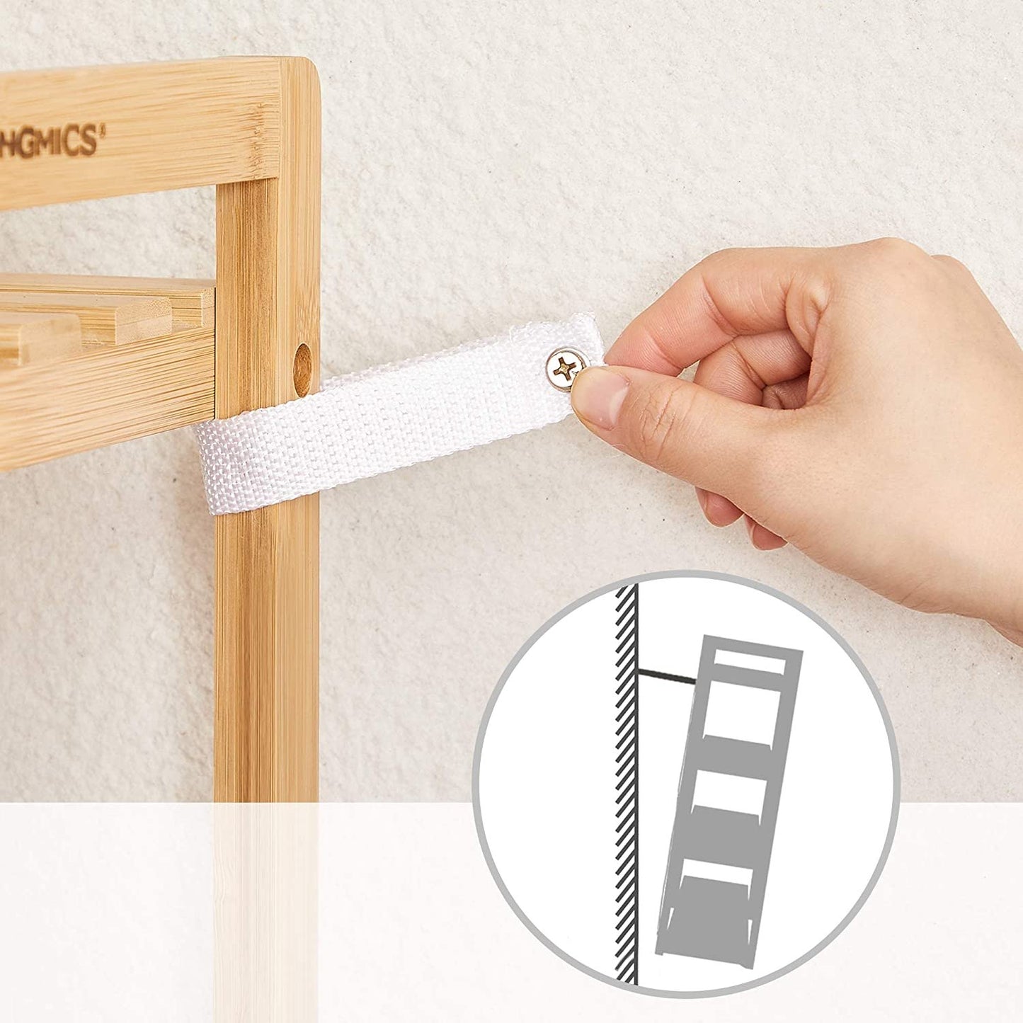 Bamboo Bathroom Shelf, Kitchen Shelving, Bookcase, 4 Shelves, Natural