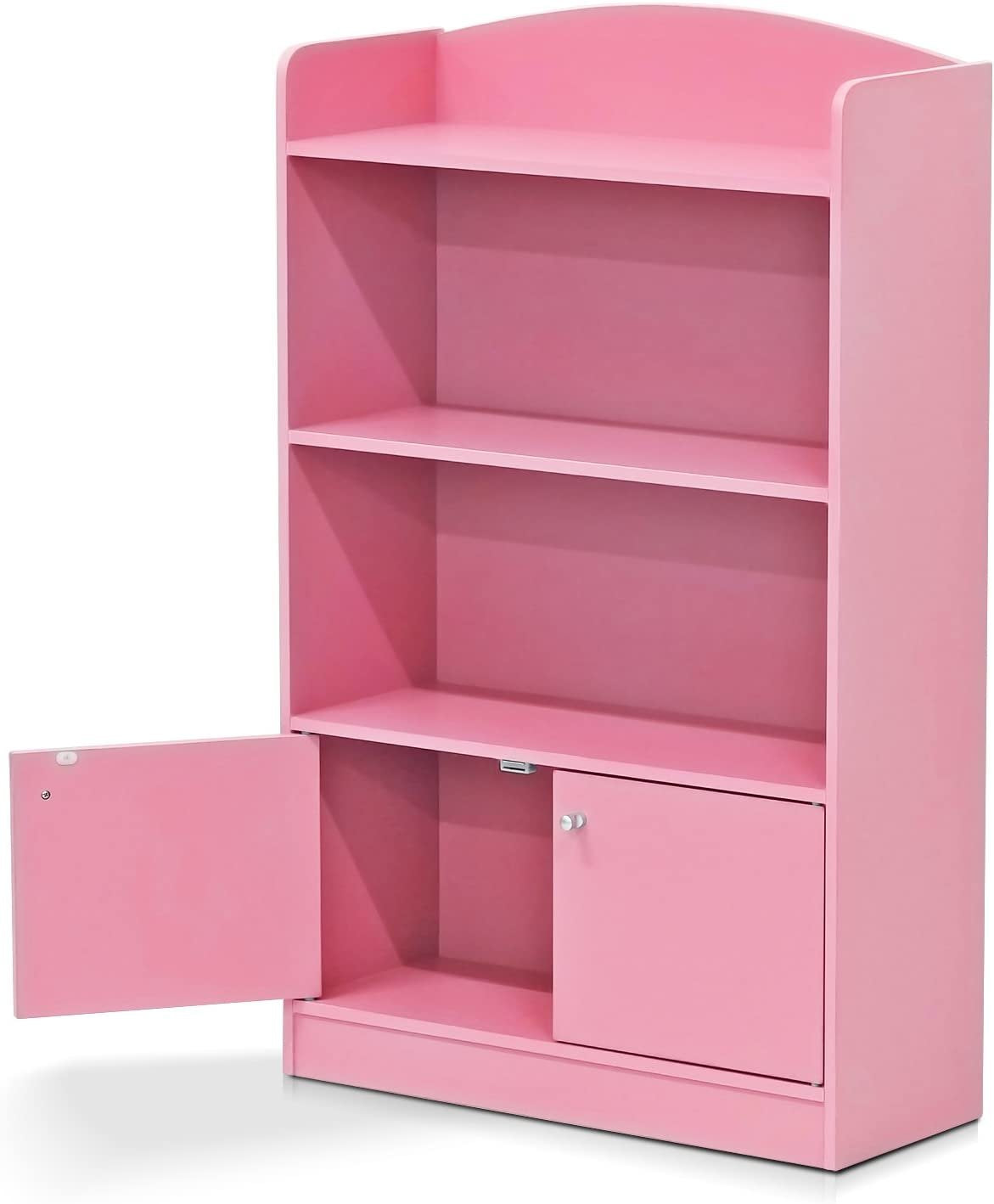 Bookcases, Storage with Cabinet, Wood, Pink/ Blue, one size