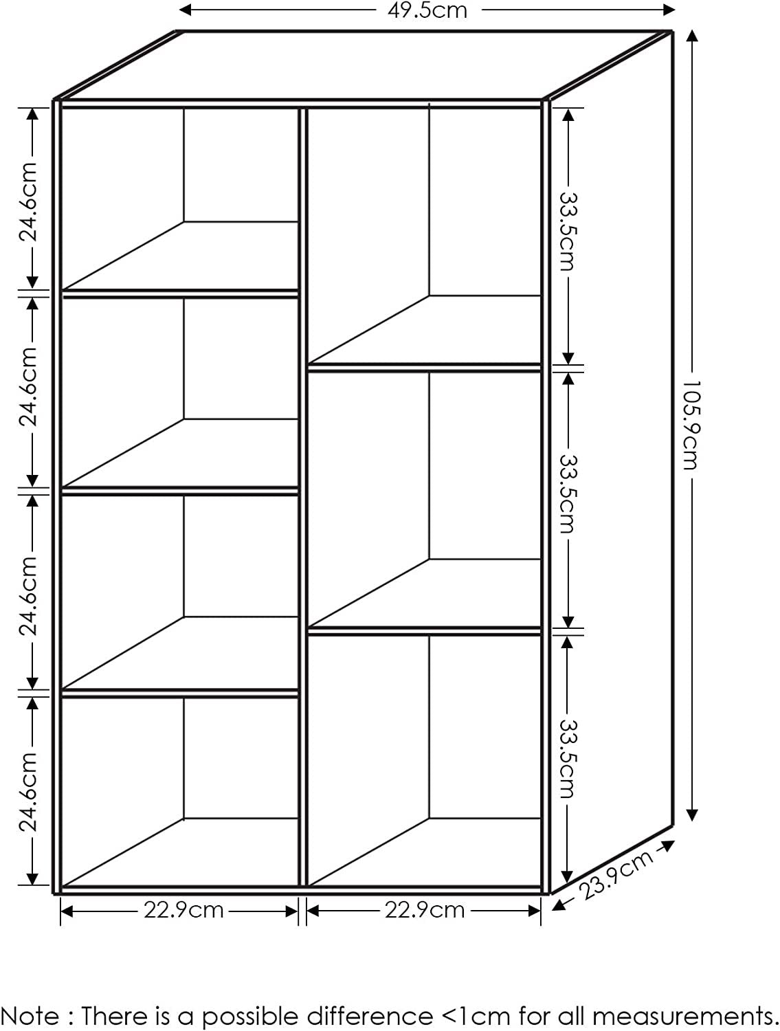 7-Cube Reversible Open Shelf Bookcase, White/Pink