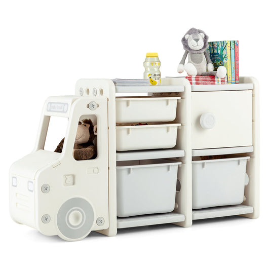 Kids Truck-shaped Toddler Storage Cabinet Toy Storage Organizer
