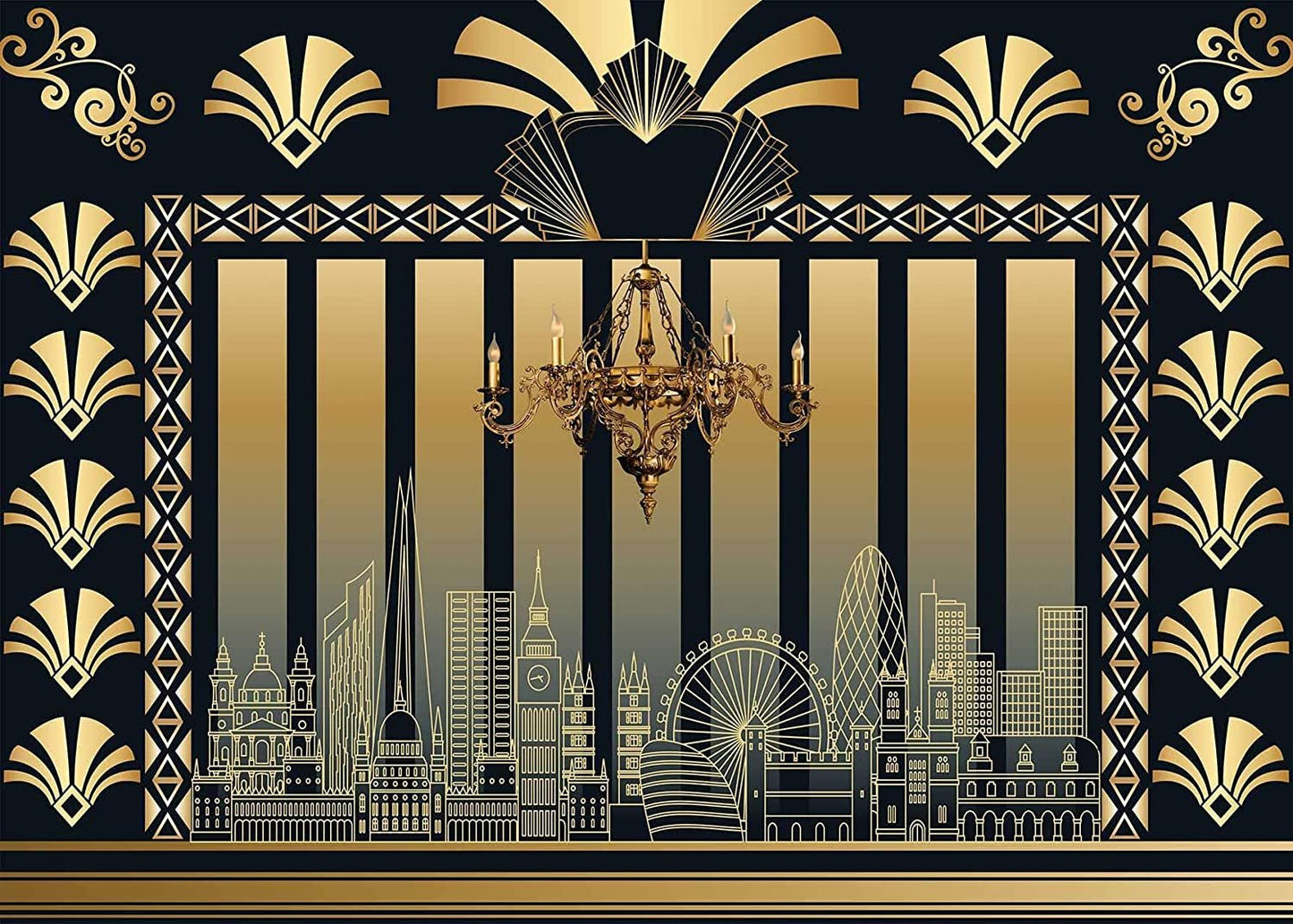 Themed Backdrop Art Decor 1920s The Great Gatsby Themed Party Adult Birthday