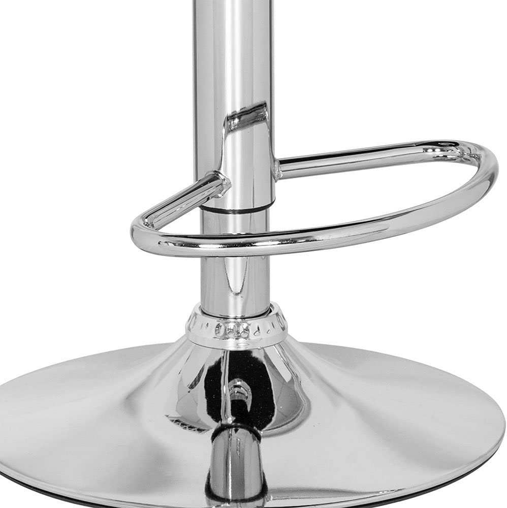 2 Set Bar Stools with Backs, Faux Leather, 360 Degree Swivel, Height Adjustable, White