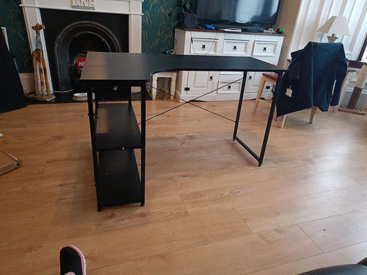 NEW! Computer Desk with Shelves L Shape PC Laptop Table FREE SHIPPING