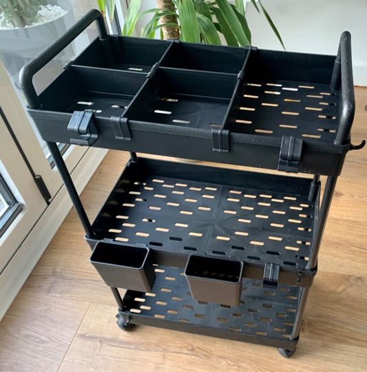 3 Tier Rolling Cart Storage Organizer Utility Rolling Cart with Hooks FREE SHIPPING