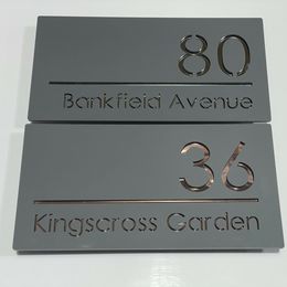 Door Sign House Numbers Laser Cut Anthracite Custom House Numbers Address Plaque