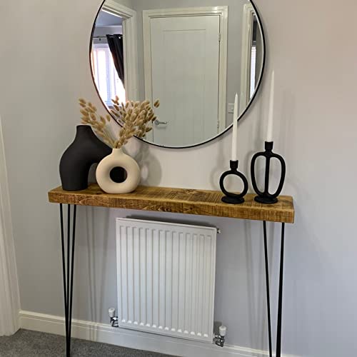 NEW! Rustic Chunky Console Table 20cm deep Handcrafted Home Side Table Wooden Table with Hairpin Legs