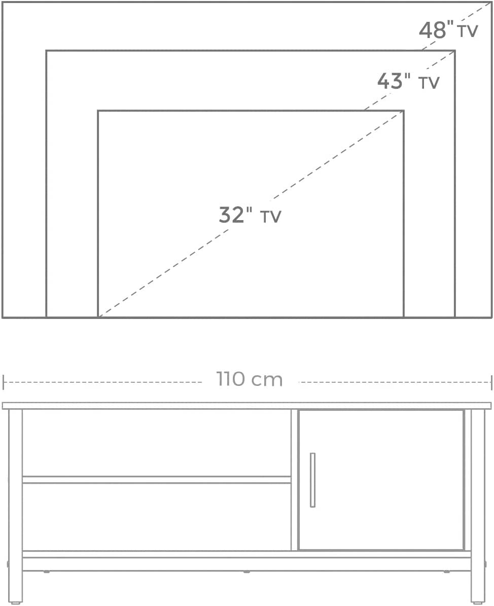 💥SALE💥TV Stand Cabinet for TVs up to 48", TV Table & Low board w/ Cabinet & 2 Shelves