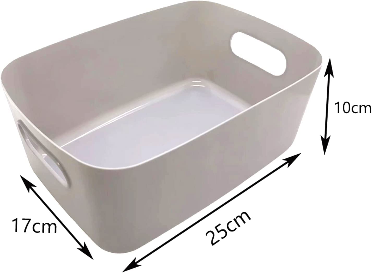 4 Pcs Plastic Storage Basket Cupboard Organizer Grey Storage FREE SHIPPING