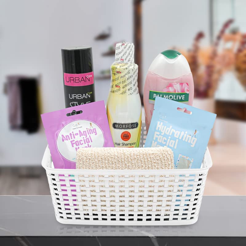SALE! 6 Pack Plastic Storage Baskets - Small Organizer Boxes for Kitchen Bathroom