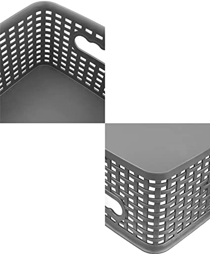 SALE! 6 Pack Plastic Storage Baskets - Small Organizer Boxes for Kitchen Bathroom