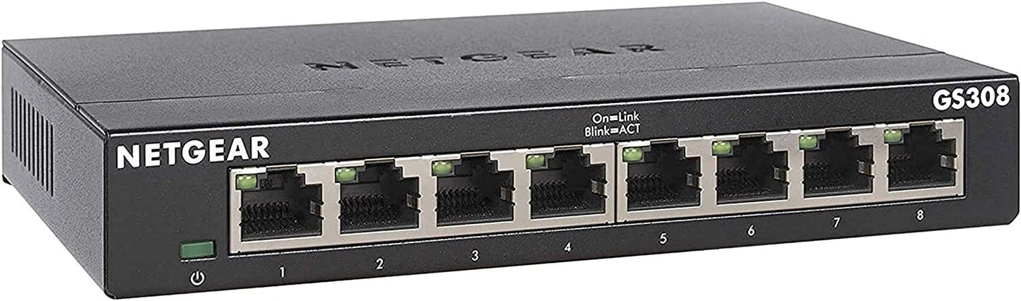 8 Port Gigabit Network Switch GS308 | Ethernet Switch | Ethernet Splitter | Plug-and-Play