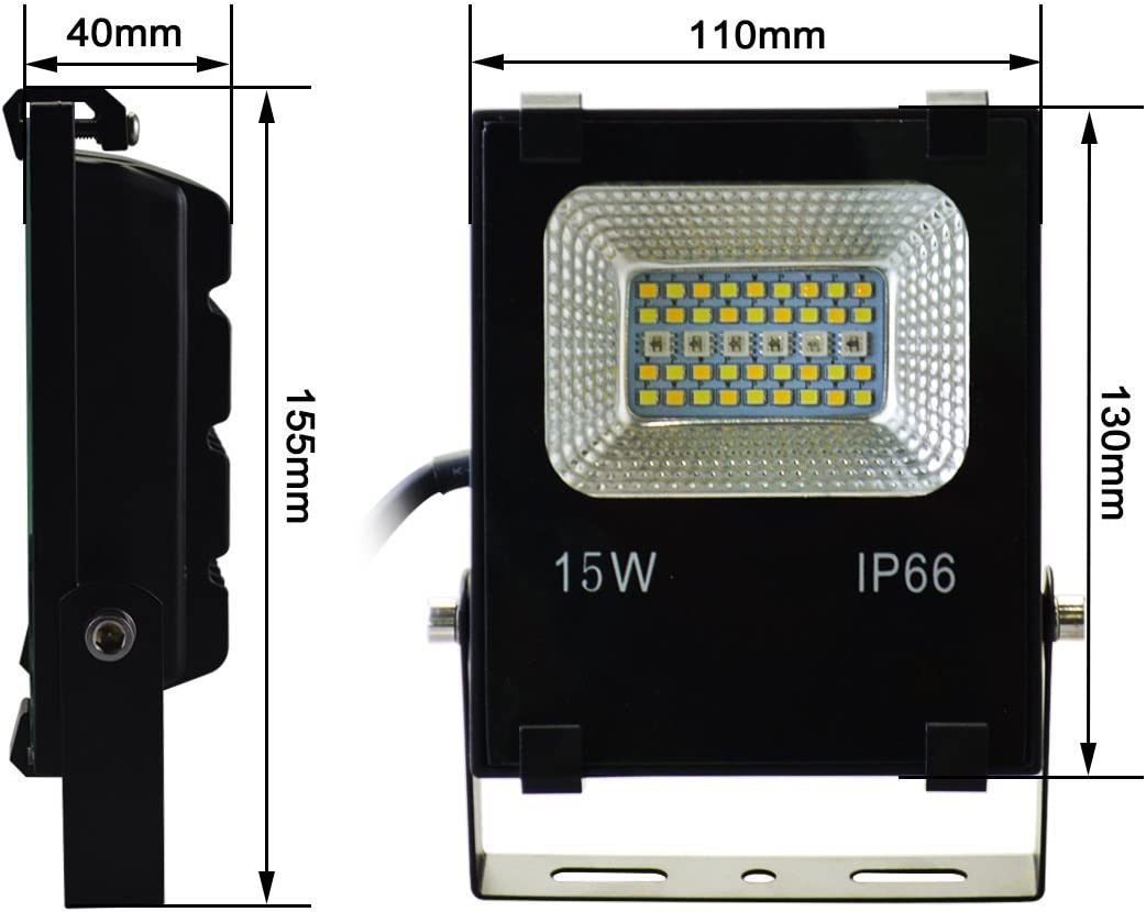 15W LED Floodlight Outdoor/Indoor Colour Changing Flood Lights with Remote Control