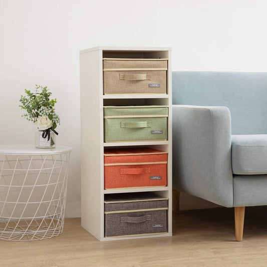 SALE! 4 Pack Fabric Storage Box with Lids Linen Foldable Storage Box with Lids