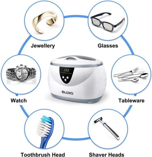 VLOXO CD-3800 Ultrasonic Cleaner with 5 Digital Timer Jewelry