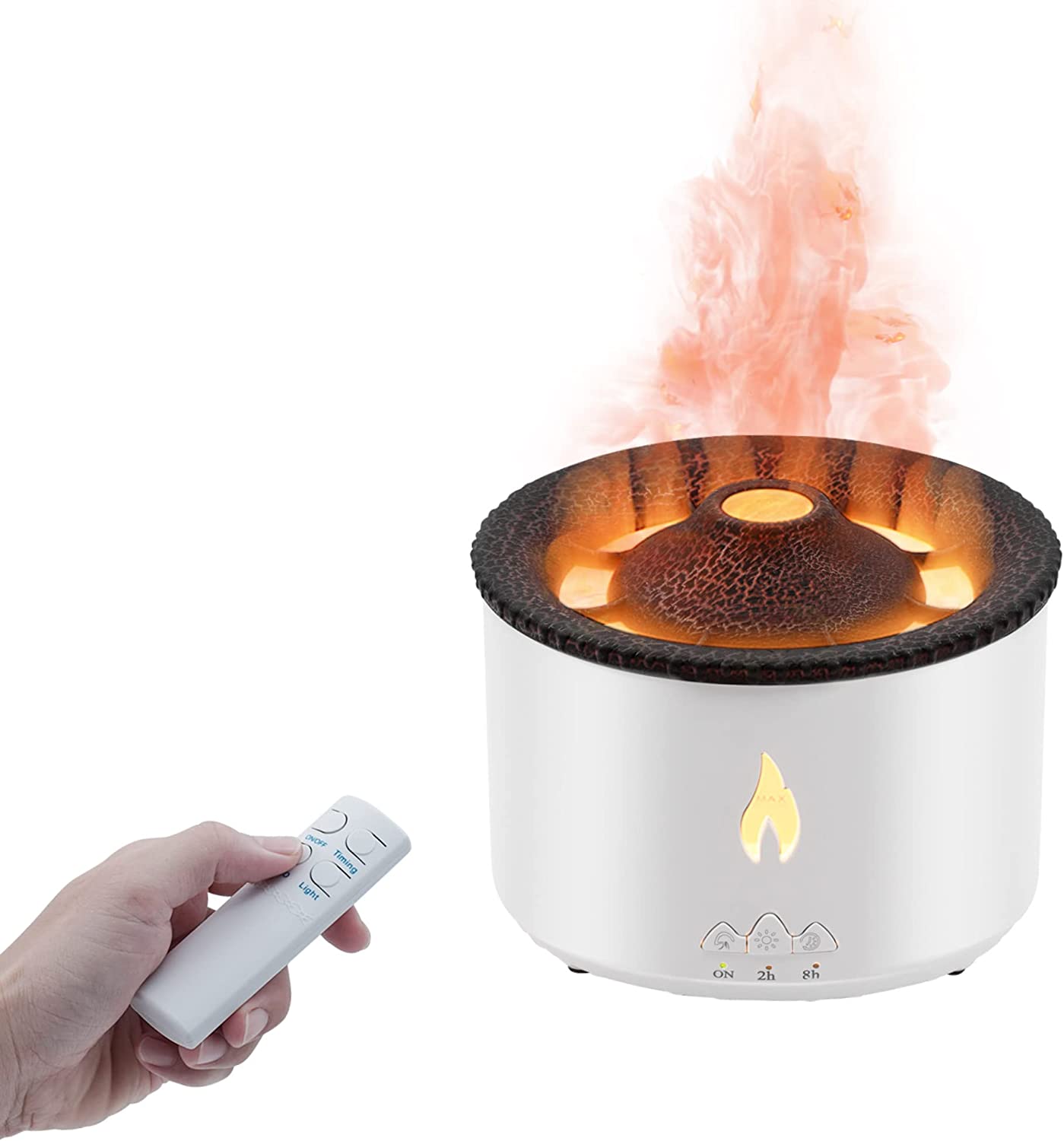 Volcano Humidifier with Jellyfish Mist, Flame Diffuser ,Night Light