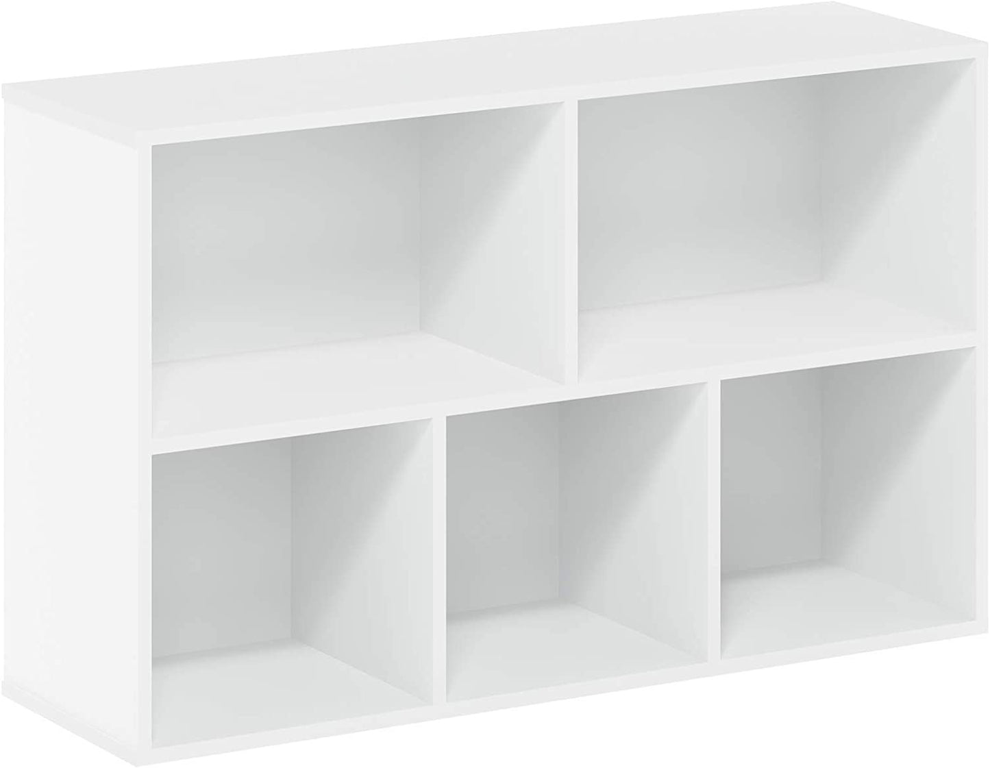5-Cube Reversible Open Shelf Bookcase, Wood, White