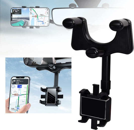 💥SALE💥Adjustable Universal Car Rearview Mirror Phone Holder, 360°Rotatable and Retractable