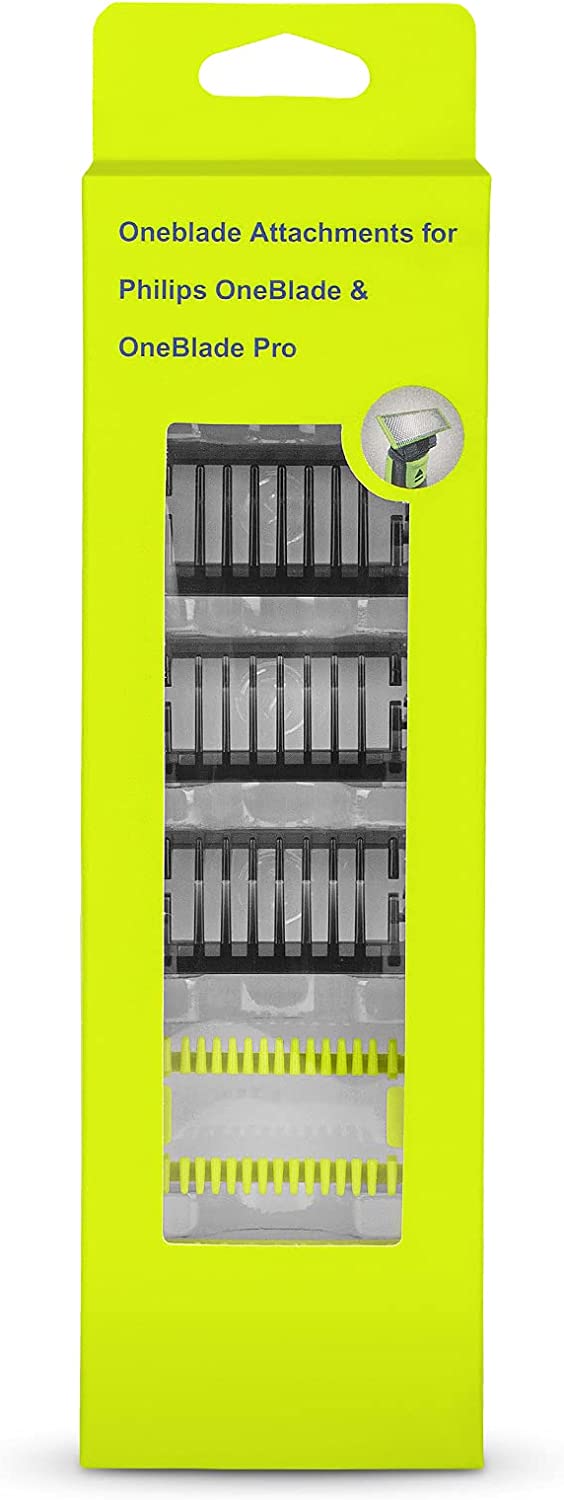 Guide Comb Attachments for Philips One Blade & OneBlade Pro QP2520 QP2530 QP2620 QP2630 QP6510 QP6520 Body Skin Face Hair Clippers Beard Trimmer Replacemen Kit Guards (6pc)