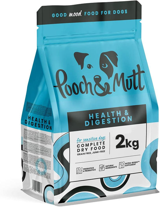 2kg Pooch & Mutt - Health & Digestion, Complete Dry Dog Food (Grain Free