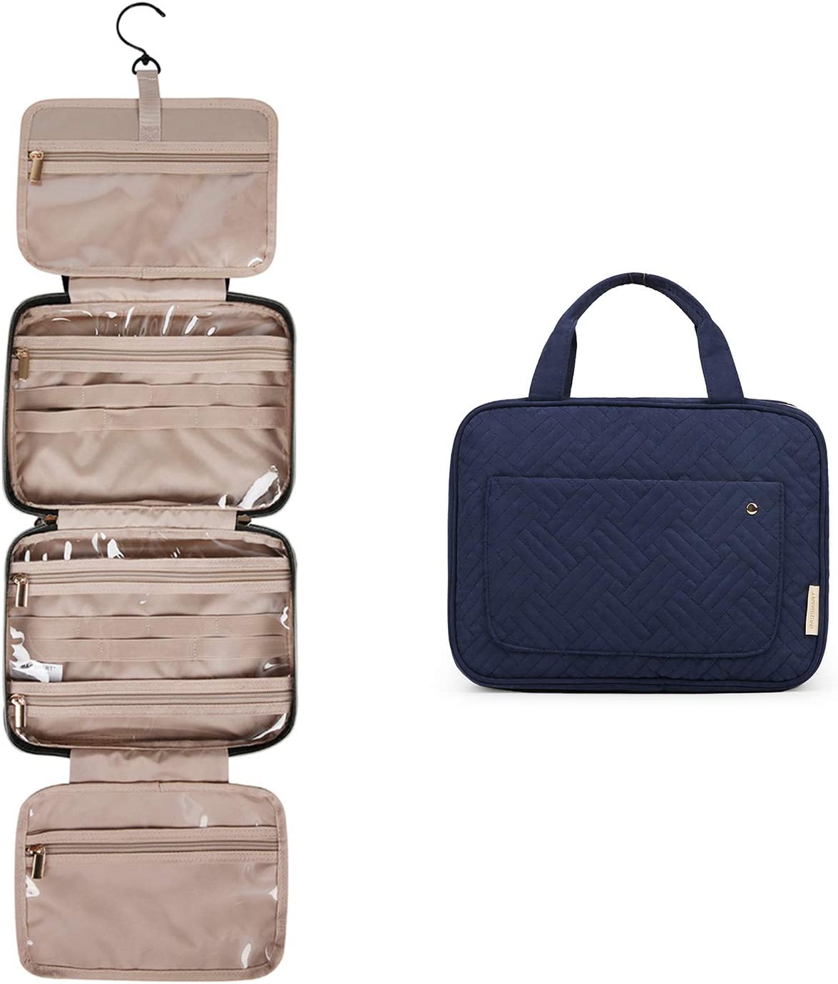 Toiletry Bag Hanging Travel Wash Bag Women's Cosmetic Bag for Full Sized Container