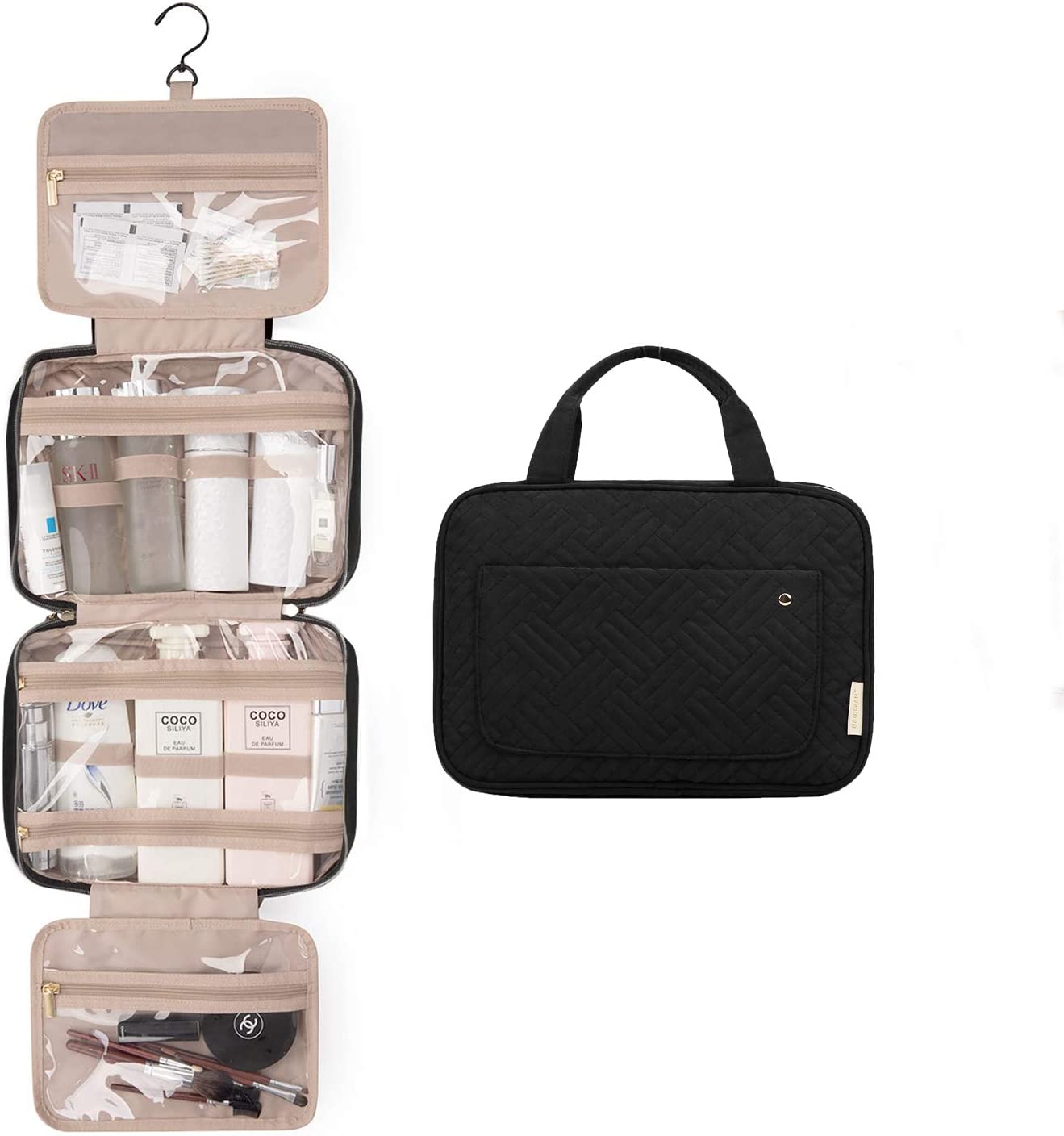 Toiletry Bag Hanging Travel Wash Bag Women's Cosmetic Bag for Full Sized Container