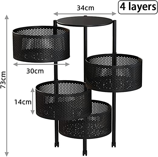 💥SALE💥4 Tier Round Rotating Multi-Layer Kitchen Storage Shelf, Fruit Vegetable Storage Basket