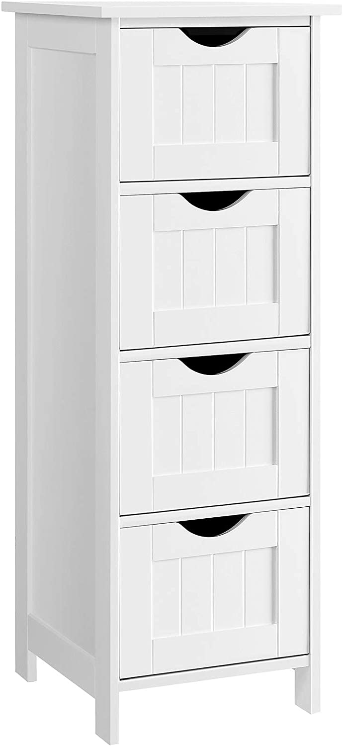 Bathroom Cabinet with 4 Drawers, White