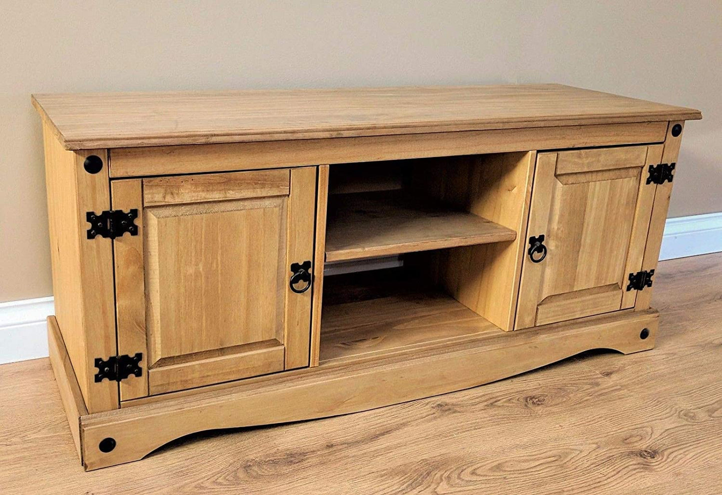 Corona TV Stand 2 Door Flat Screen Unit Television Cabinet Solid Mexican Pine Wood
