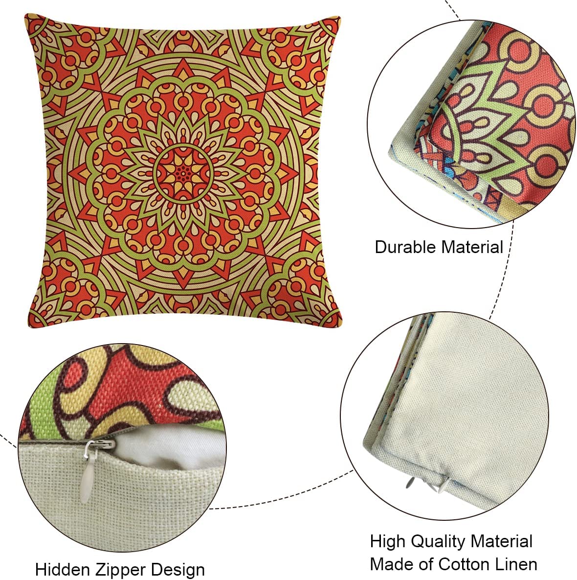 💥SALE💥 6 Pcs Modern Bohemian Mandala Cushion Covers 45 x 45cm, Bohemian Throw Pillow Cases