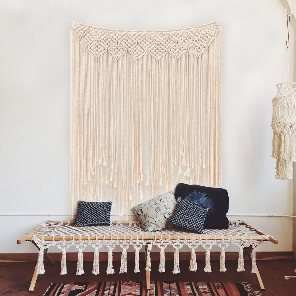Boho Wedding Backdrop Decorations 45 x 39 Inch, Handmade Woven Tapestry Wall Hanging