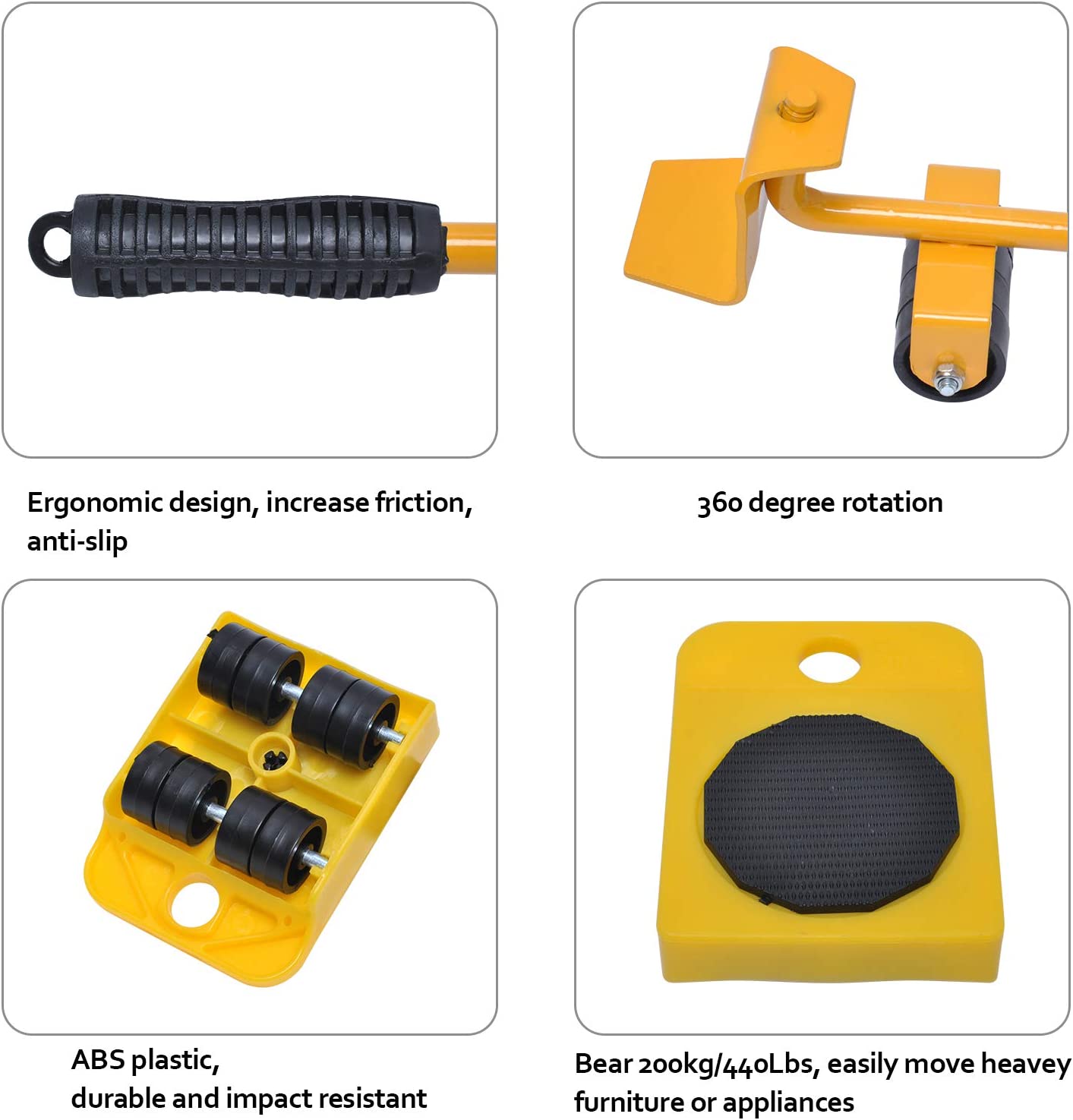 💥SALE💥 Furniture Appliances Lifter Kit & Moving Tool Set Heavy Duty 440Lbs Load Capacity