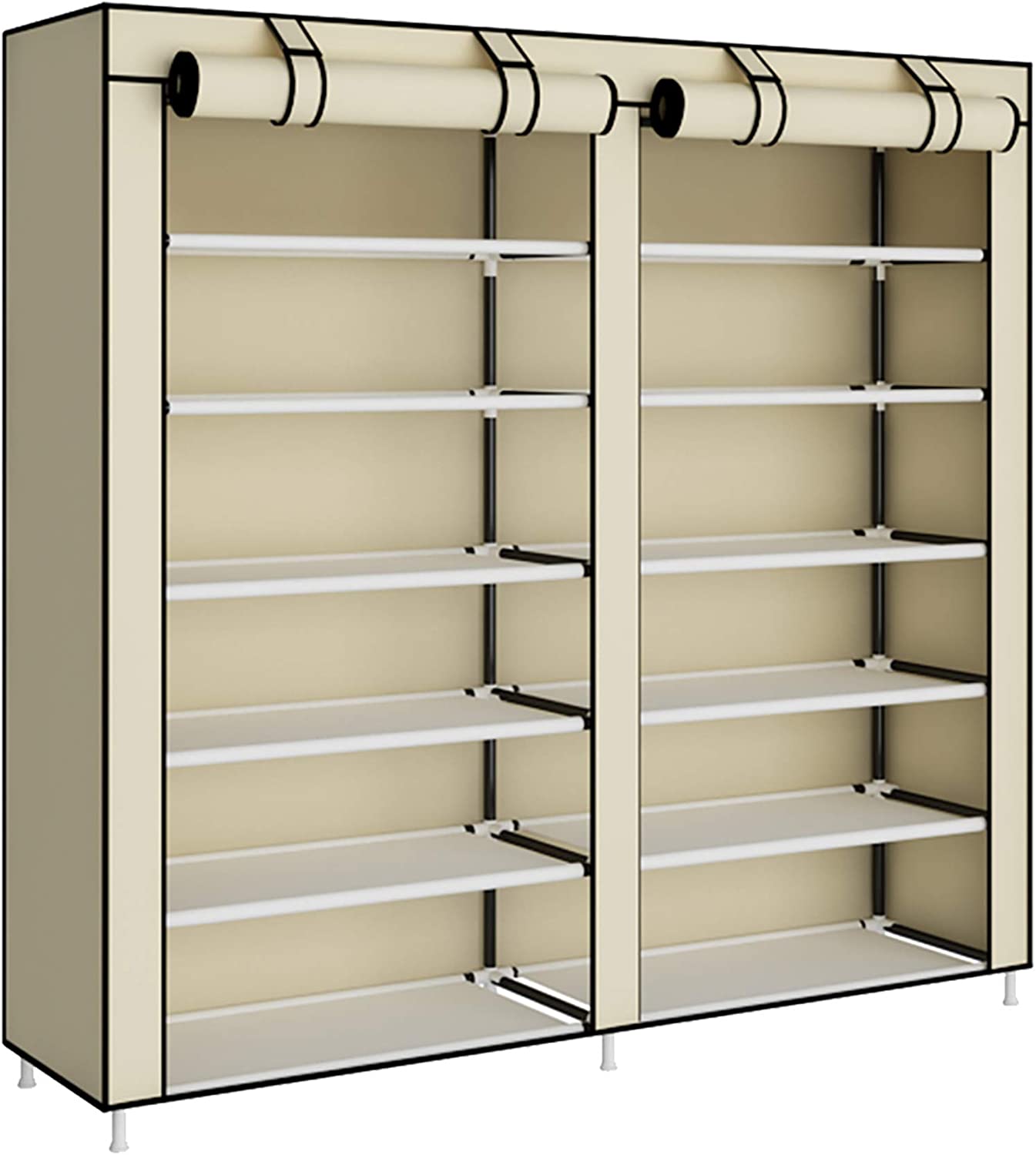 Shoe Rack 6-Tier Shoe Storage Holdup to 36 Pairs Shoes With Non-woven Fabric Cover