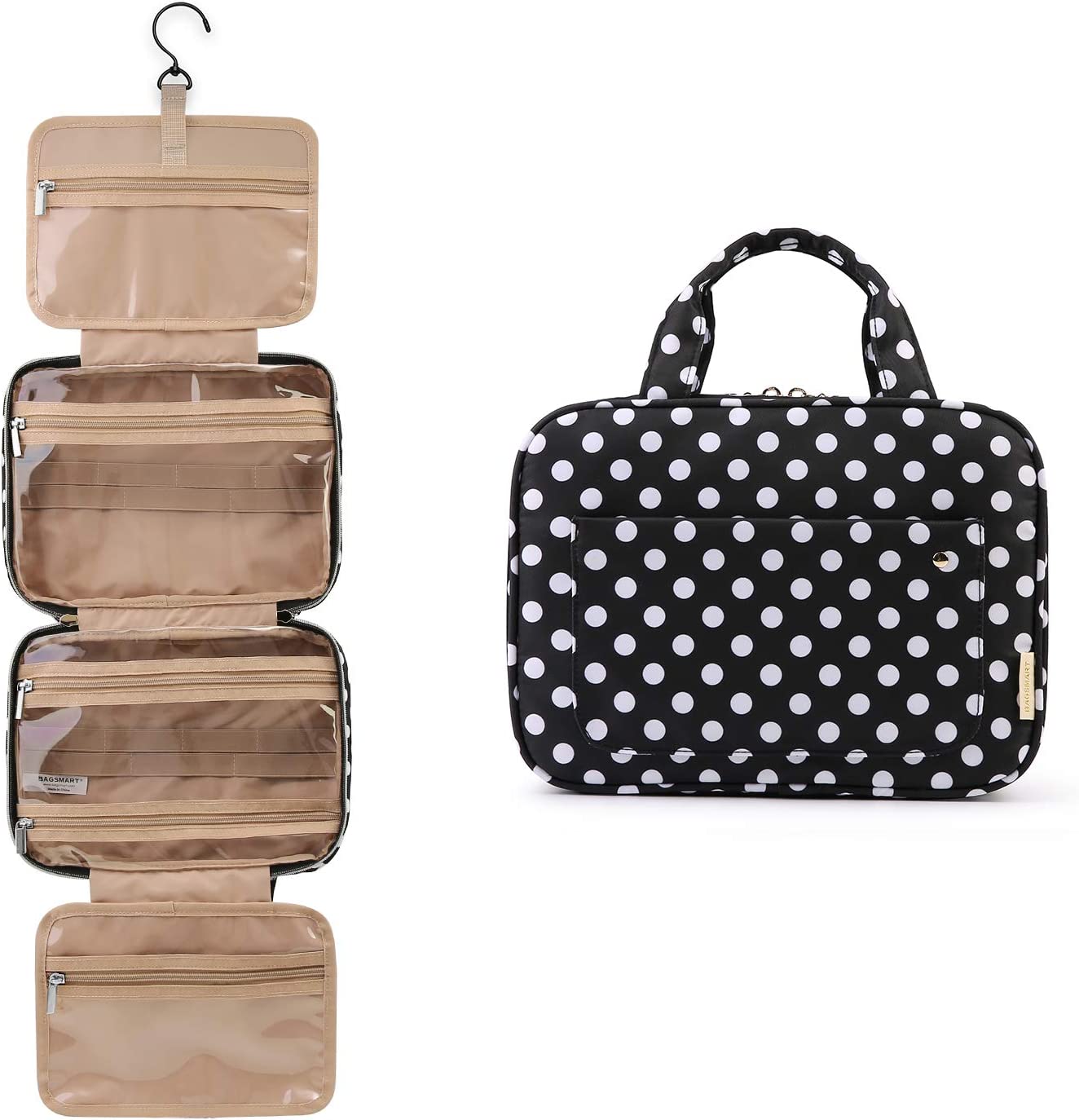 Toiletry Bag Hanging Travel Wash Bag Women's Cosmetic Bag for Full Sized Container